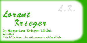 lorant krieger business card