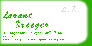 lorant krieger business card